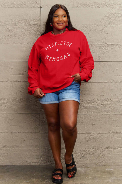MISTLETOE + MIMOSAS Long Sleeve Sweatshirt