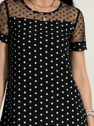 Polka Dot Short Sleeve Mini Dress