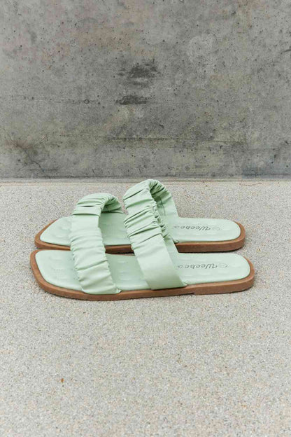 Weeboo Double Strap Scrunch Sandal in Gum Leaf