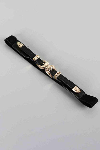 Double Buckle PU Leather Belt