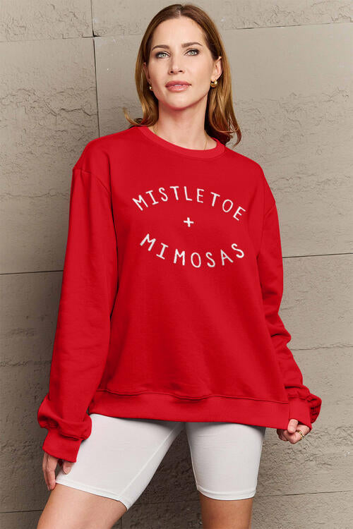 MISTLETOE + MIMOSAS Long Sleeve Sweatshirt