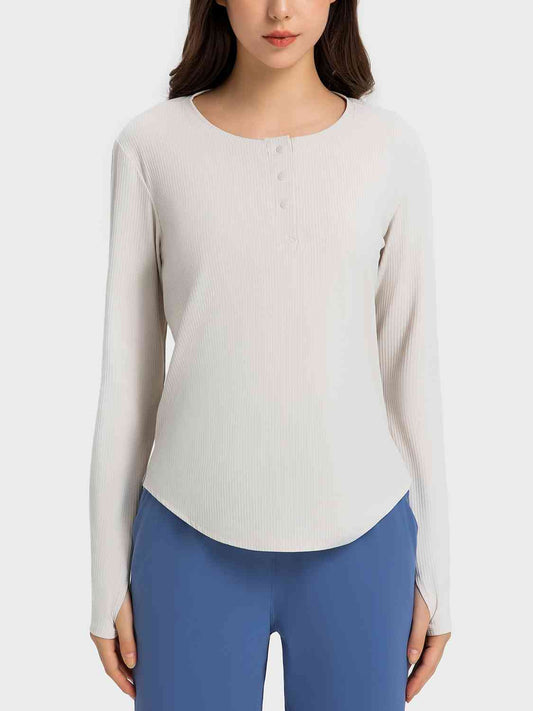 Round Neck Long Sleeve Sport Top